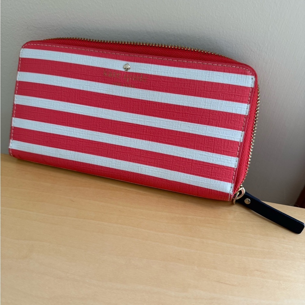 Kate Spade Red and White Striped Wallet